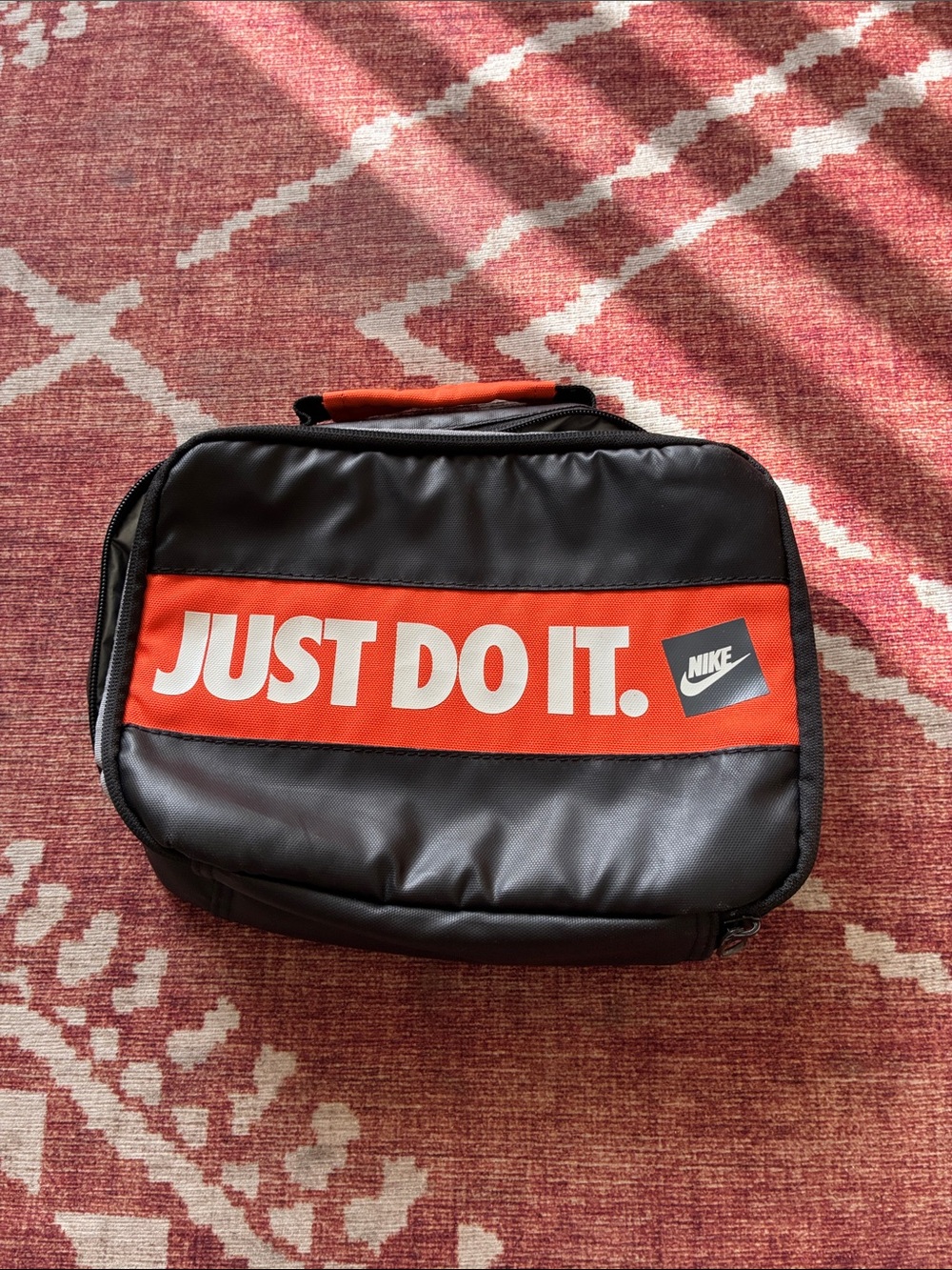Nike Black and Orange 'Just Do It' lunch sandwich cooler bag